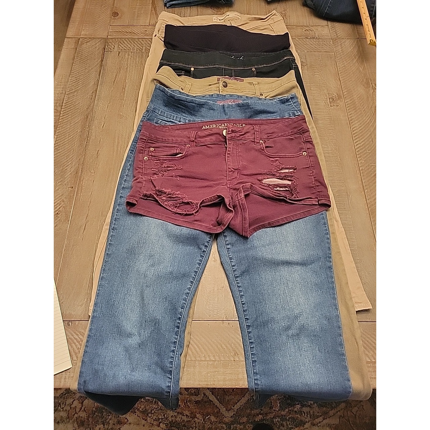 6 Bundle Lot Gloria American Eagle Jordache Womens Size 12 M L Jeans Shorts